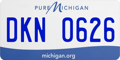 MI license plate DKN0626