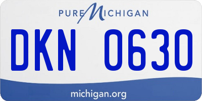MI license plate DKN0630