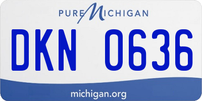 MI license plate DKN0636