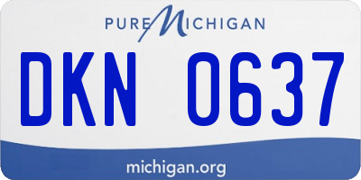 MI license plate DKN0637