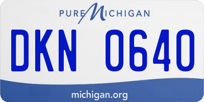 MI license plate DKN0640