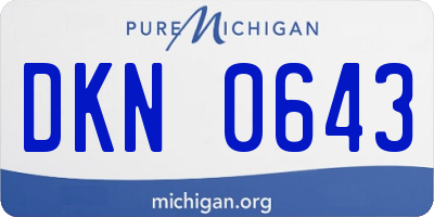 MI license plate DKN0643