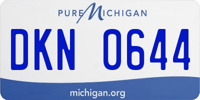 MI license plate DKN0644