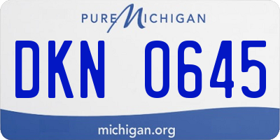 MI license plate DKN0645