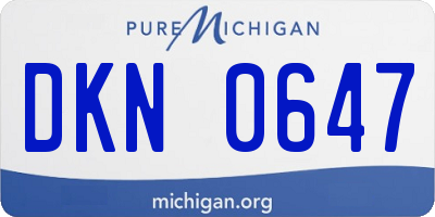 MI license plate DKN0647