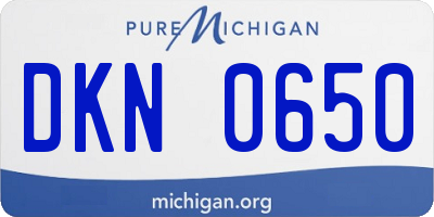 MI license plate DKN0650