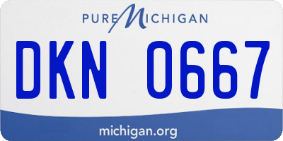 MI license plate DKN0667