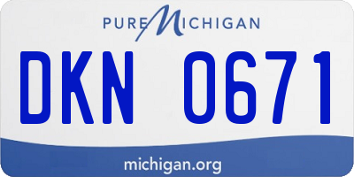 MI license plate DKN0671