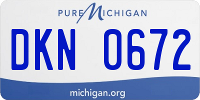 MI license plate DKN0672