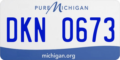 MI license plate DKN0673