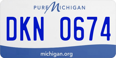 MI license plate DKN0674