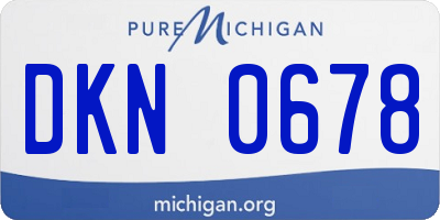 MI license plate DKN0678