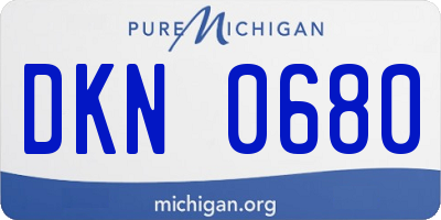 MI license plate DKN0680