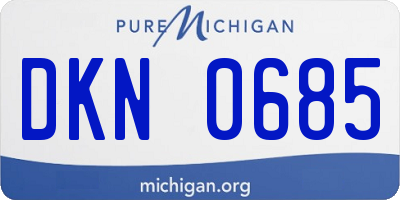 MI license plate DKN0685