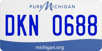 MI license plate DKN0688