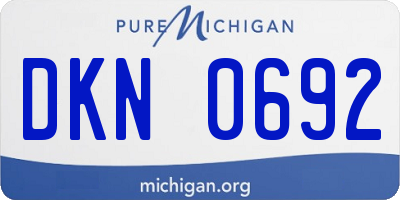 MI license plate DKN0692