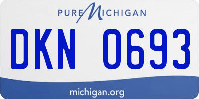 MI license plate DKN0693