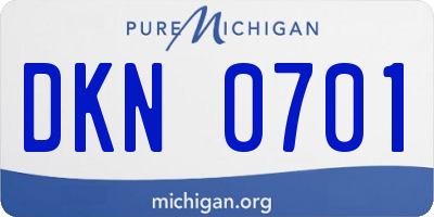 MI license plate DKN0701