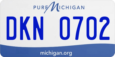 MI license plate DKN0702