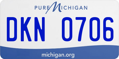MI license plate DKN0706