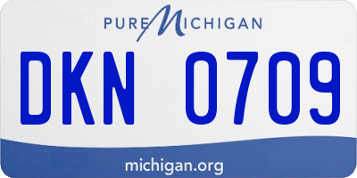MI license plate DKN0709