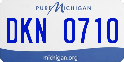 MI license plate DKN0710