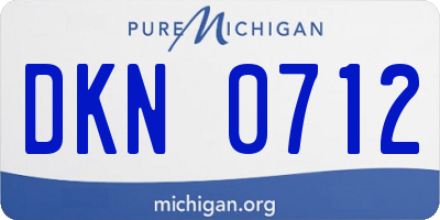 MI license plate DKN0712