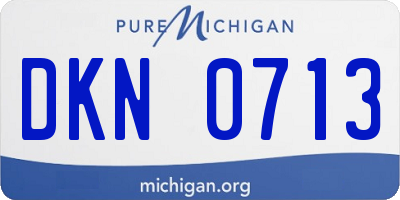 MI license plate DKN0713