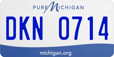 MI license plate DKN0714