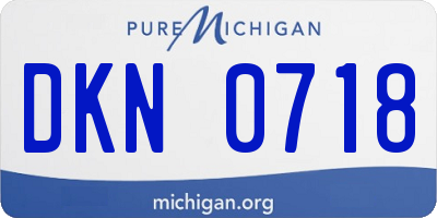 MI license plate DKN0718