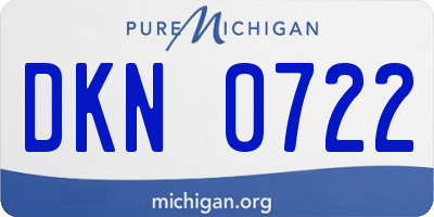 MI license plate DKN0722
