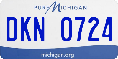 MI license plate DKN0724