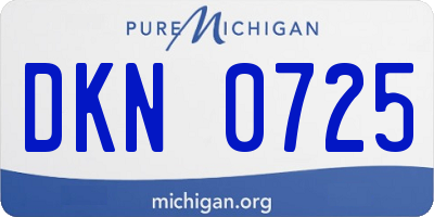 MI license plate DKN0725
