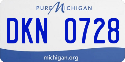 MI license plate DKN0728