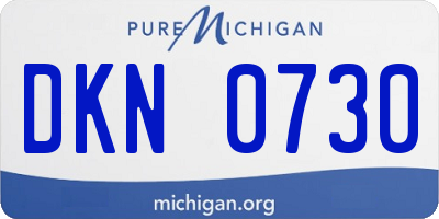 MI license plate DKN0730
