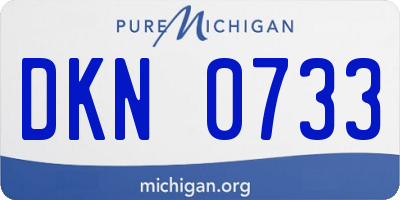 MI license plate DKN0733