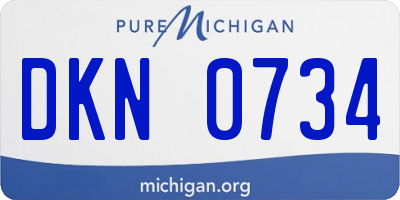 MI license plate DKN0734