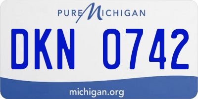 MI license plate DKN0742