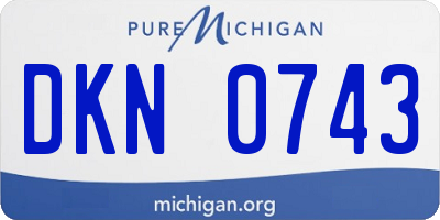 MI license plate DKN0743
