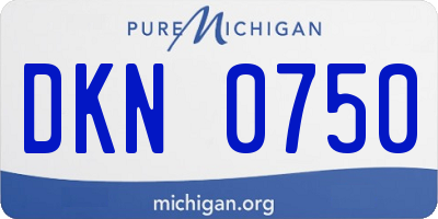 MI license plate DKN0750