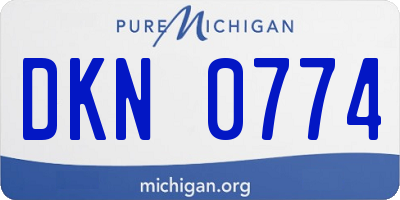 MI license plate DKN0774