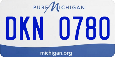 MI license plate DKN0780
