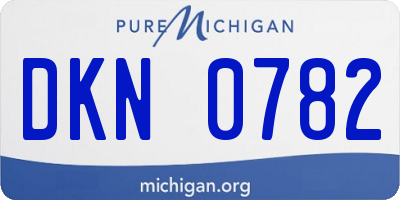 MI license plate DKN0782