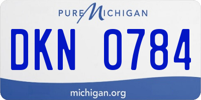 MI license plate DKN0784