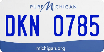 MI license plate DKN0785