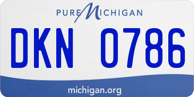 MI license plate DKN0786
