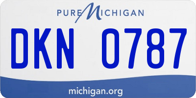 MI license plate DKN0787