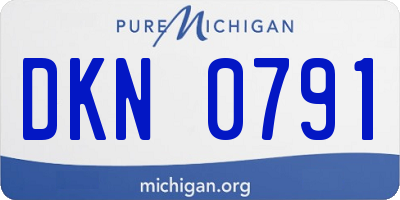 MI license plate DKN0791
