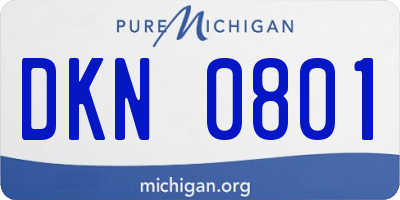 MI license plate DKN0801