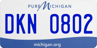 MI license plate DKN0802